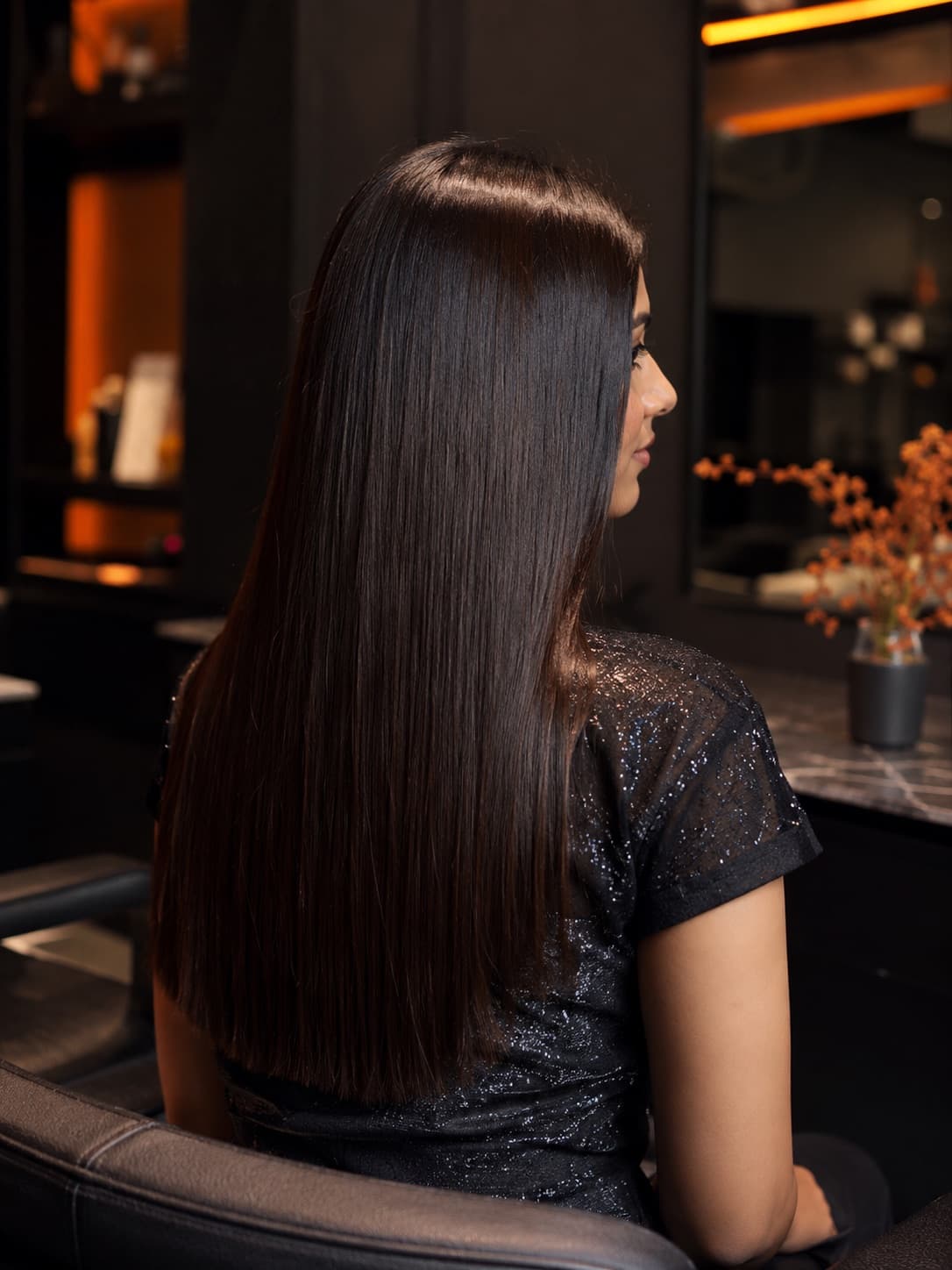 Glossy keratin hair treatment result at Pareez Salon Kolkata