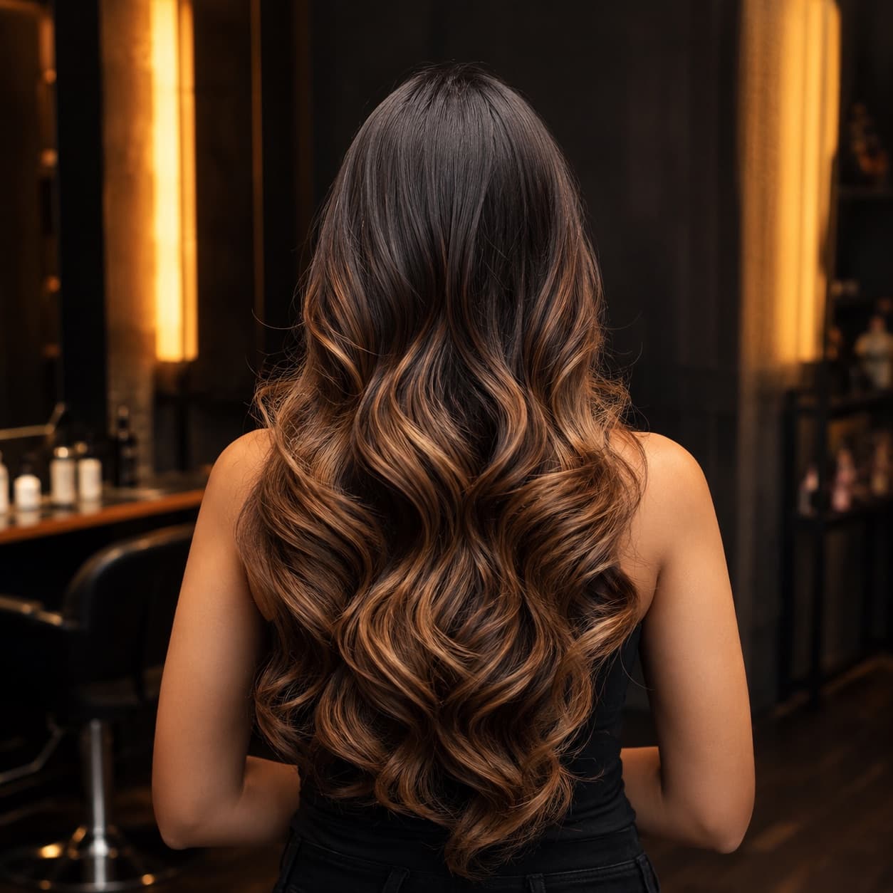 Balayage hair colour transformation at Pareez Salon Garfa